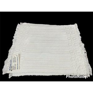 New Set of 4 Handwoven Placemats Off White Fringed Farmhouse Cottage‎ Handmade